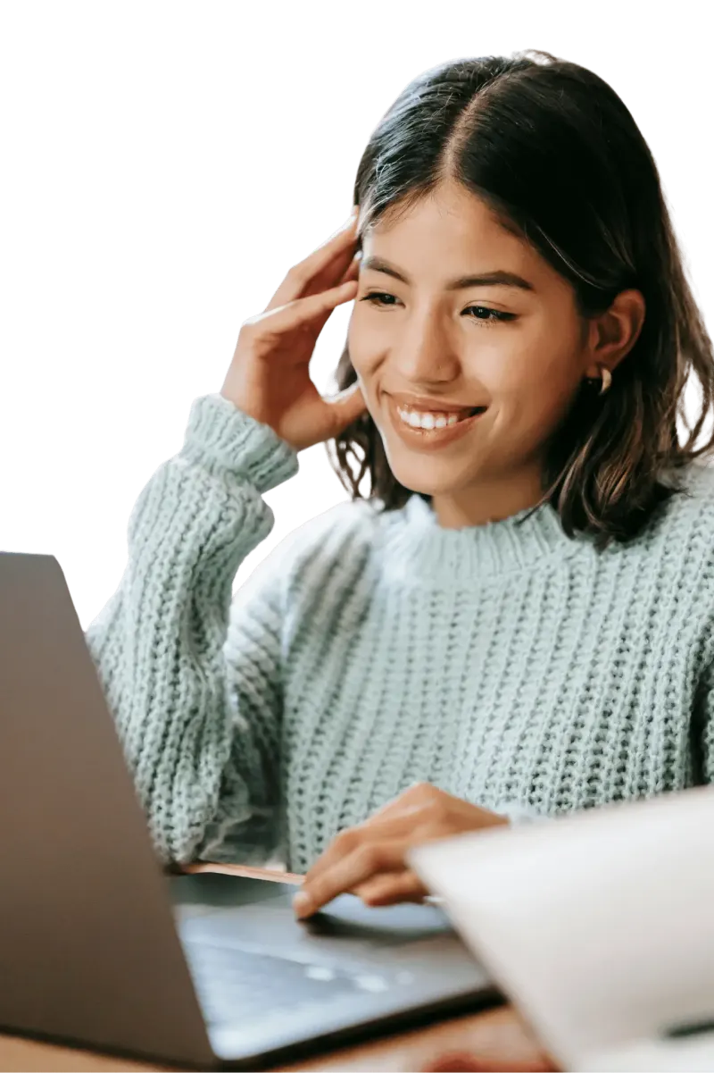 Student using our AI learning platform